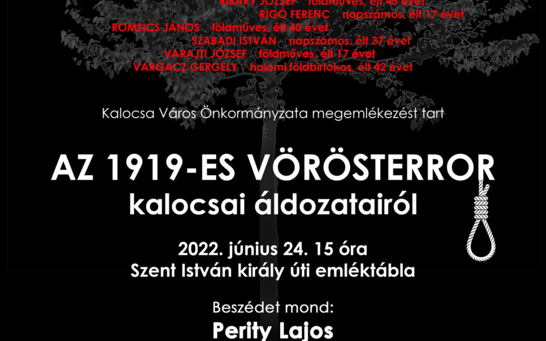 Megemlékezés az 1919-es vörösterror kalocsai áldozatairól